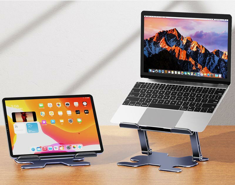 ノートパソコンスタンド パソコンホルダー 折りたたみ式 タブレットスタンド 人間...