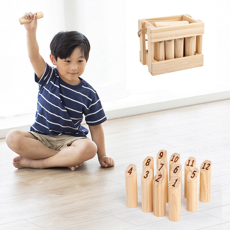 モルック 木製 スキットルゲーム おもちゃ ミニモルック スキットル ボウリング 玩...
