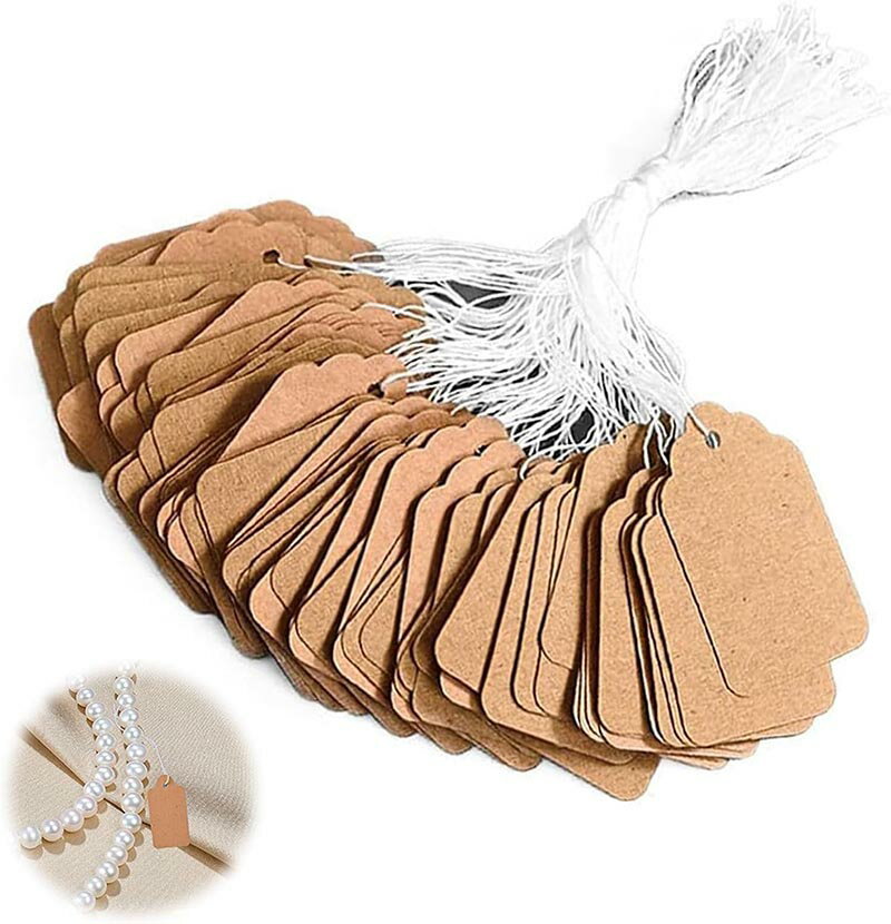 値札 200枚 値札タグ プライスタグ ラベル 価格タグ プレゼント単語カード 商品タグ 小 糸付き衣類 宝石 アクセサリー ジュエリー 腕時計 装飾用 ジュエ...