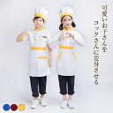 料理 コスチューム コスプレ エプロンセット 子供用 キッズ用 コックコート+帽子+エプロン 長袖&半袖選べる2種類 3点セット