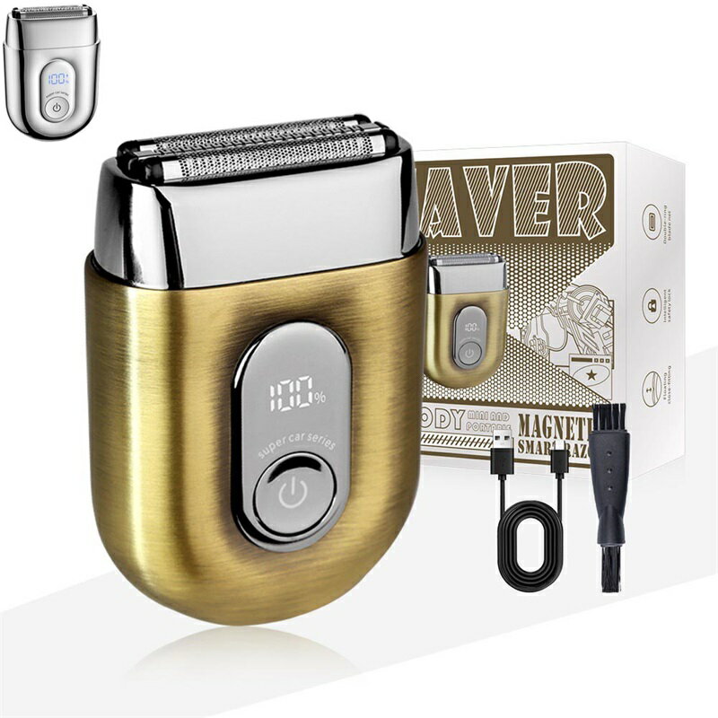 往復式電動シェーバー メンズ ひげそり フローティング3枚刃 乾湿両用 IPX7防水仕様 髭剃り 低振動＆静音設計 電気シェーバー コンパクト設計 LED残量表示 Type-C急速充電 ワンタッチロック機能搭載 120分連続駆動
