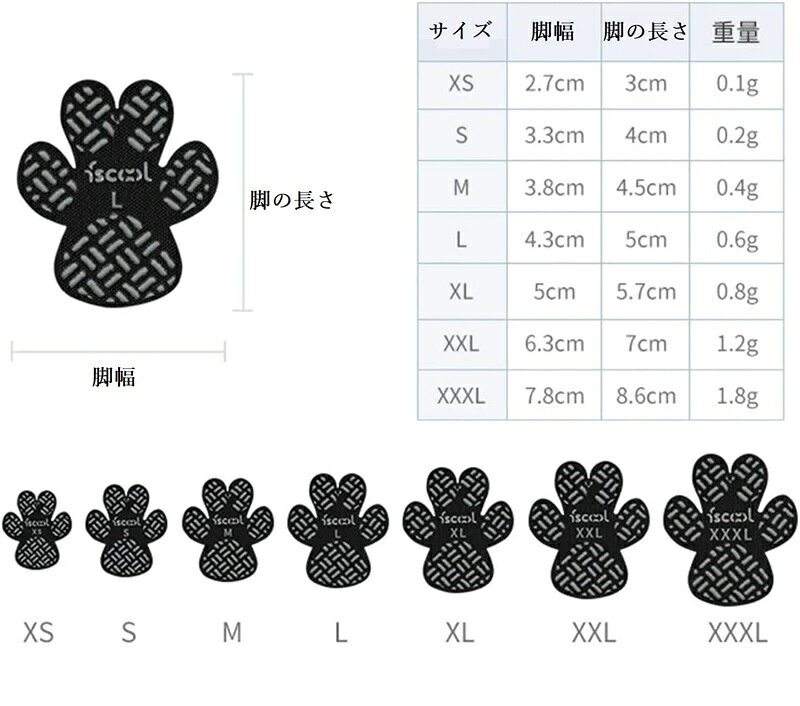 VanTiPの犬 滑り止め シール 肉球シール 足裏 保護 パッド 老犬 シニア 介護 フローリング 転倒防止 貼るだけ 4個セット｜アングル2