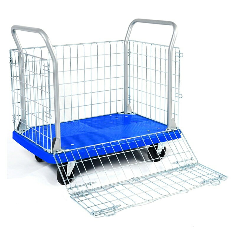 ケージ付きプラットフォームトラックカート、多目的ヘビーデューティースチールフラットベッドカート、..