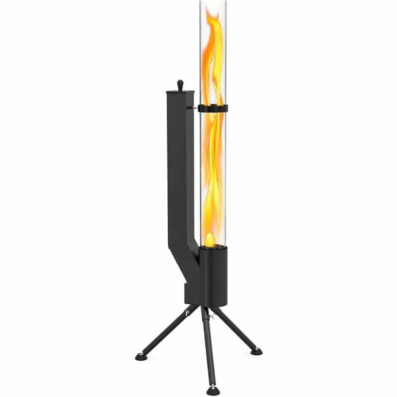 58インチペレットストーブ、パティオヒーター木質ペレットヒーター、屋外用ペレットファイヤーピット - 無煙木質ペレット燃焼炎、屋外裏庭焚き火、キャンプパティオガーデンピクニック用暖炉