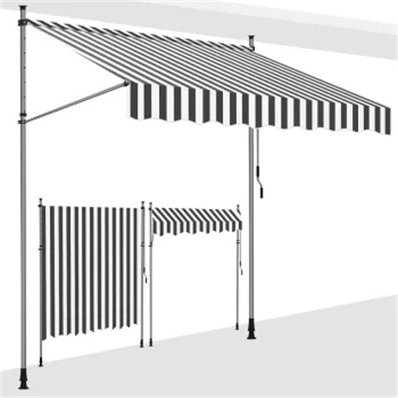 オーニングテント 手回しオーニング 伸縮タイプ日よけ 日よけスクリーン式/つっぱり日よけスクリーン スクリーン オーニング・シェード 幅1m/1.5m/2m/2.5m/3m/3.5m/4m 高さ調節 角度調節 簡単設置 雨よけ 防水シート工事不要 ベランダ 店舗 屋外用 複数のカラーオプション