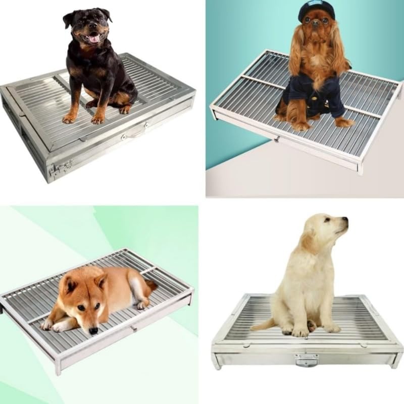 『ポイント3倍!期間限定!』犬 トイレ、ステンレス鋼の犬のトイレ，ステンレススチールペットトレーニングトレイ， 屋内子犬トレーニングパッド，ペットトレーニング大容量防滴ノンスリップマット洗浄が簡単床を保護 (106X76X7.5cm,304ステンレス鋼)