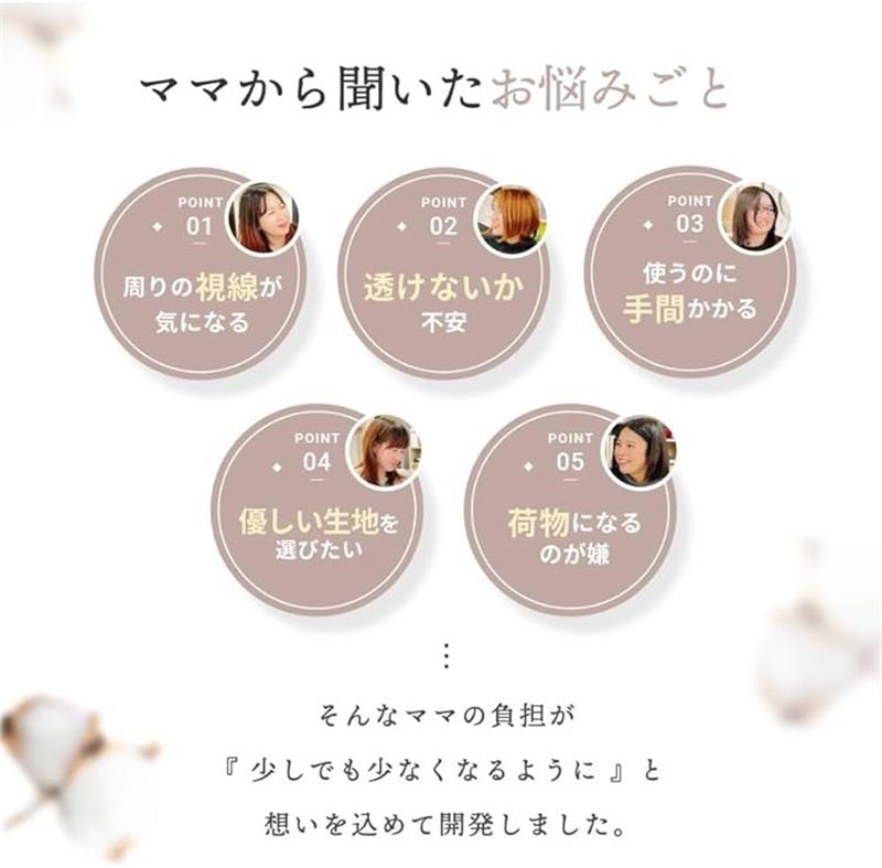 ママの声から生まれた授乳ケープx360°すっぽり隠れるx天然コットン【被るだけ楽々x...