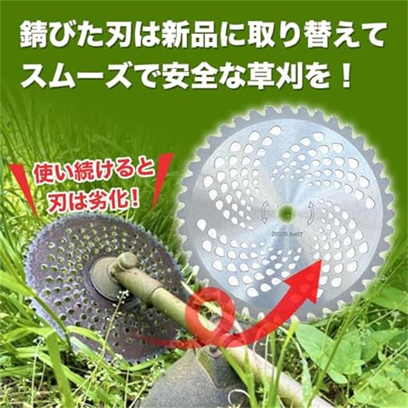 チップソー 草刈り刃 刈払い機 刃 5枚セット 40P 255mm 刈払機