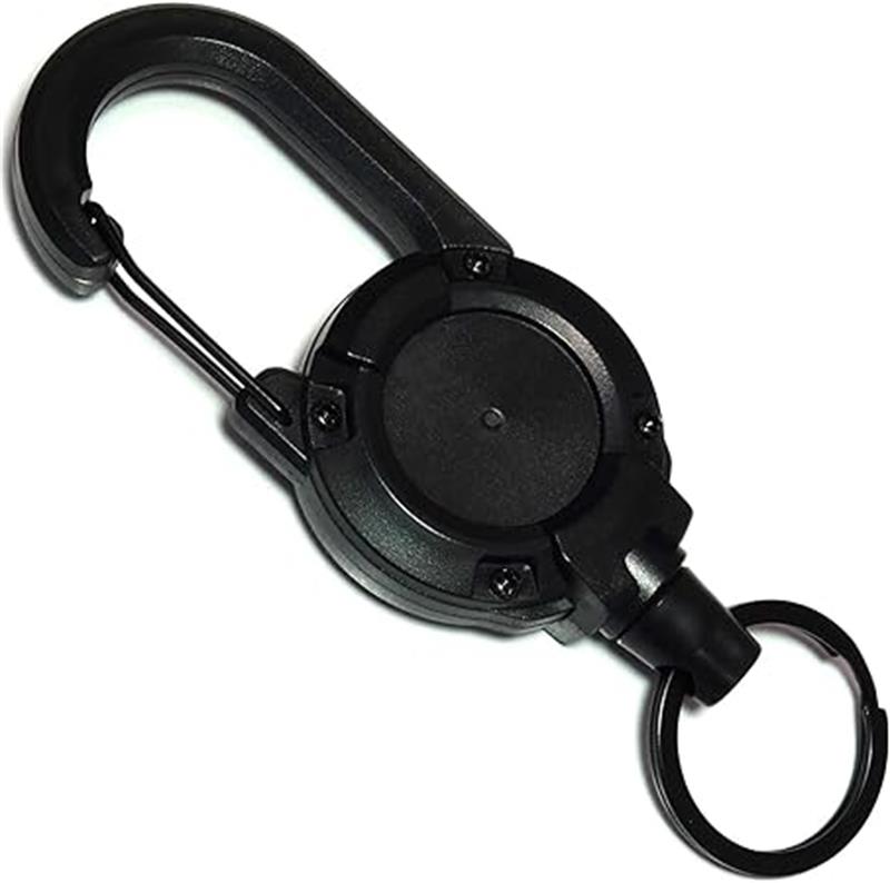 リールキーホルダー [金属 ワイヤー で 丈夫] キーホルダー リール 伸びる カラビナ キーリール キーチ..