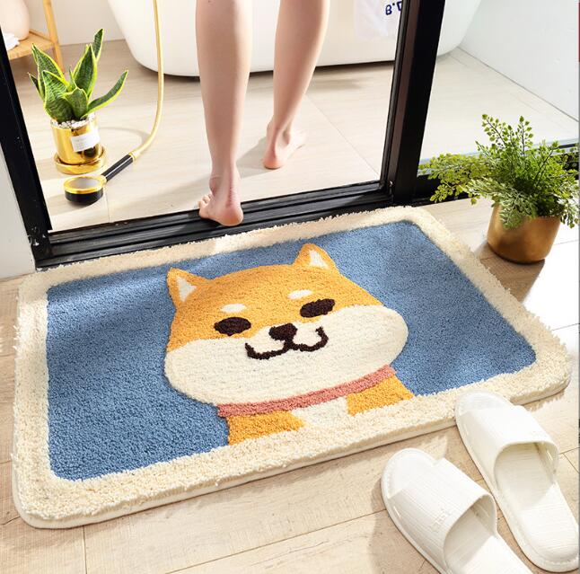 Rakuten - バスマット 柴犬 動物バスマット 玄関マット 室内 洗える 滑り止め 柴犬 虎柄 吸水 速乾 抗菌 防臭 アニマル デザイン 浴室マット 足ふきマット お風呂 浴室 洗面所 キッチン 子供部屋 北欧 インテリア 動物 雑貨