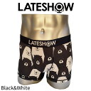 メンズ ボクサーパンツ アンダーウェア 下着 LATESHOW レイトショー 17356400 Black&White 男性 彼氏 父 旦那 ギフト 記念日 誕生日プレゼント おしゃれ