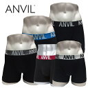 ボクサーパンツ メンズ ブランド ANVIL アンビル アンダーウェア 男性用下着 ブラックベース 新ロゴ　ANV-531 前閉じ