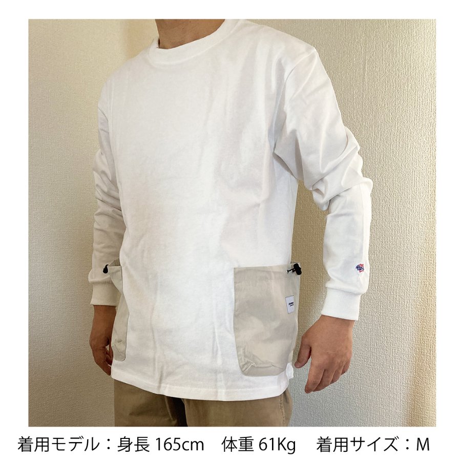 メンズTシャツ長袖JEMORGANジェーイーモーガンロングサーマルワッフル無地長袖クルーネックティー