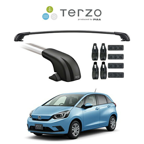 『車種別セット』Terzo テルッツオ ベースキャリア エアロバー ブラック ホンダ フィット HONDA FIT GR..