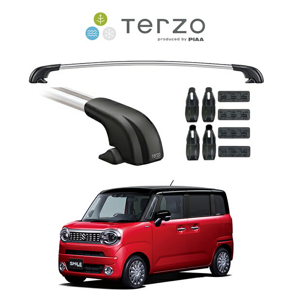 『車種別セット』Terzo テルッツオ ベースキャリア エアロバー シルバー スズキ ワゴンR スマイル SUZUKI WAGONR SMILE MX81S キャリアラック ルーフラック