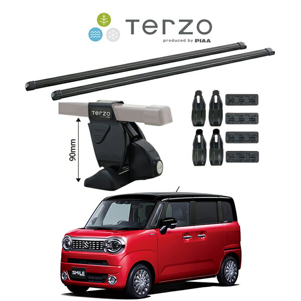 『車種別セット』Terzo テルッツオ ベースキャリア スクエアバー スズキ ワゴンR スマイル SUZUKI WAGONR SMILE MX81S キャリアラック ルーフラック