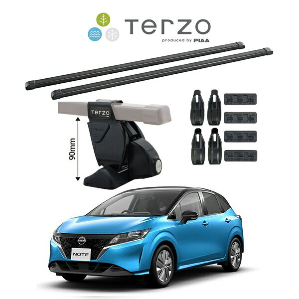 Rakuten - 『車種別セット』Terzo テルッツオ ベースキャリア スクエアバー ニッサン ノート NISSAN NOTE E13 キャリアラック ルーフラック