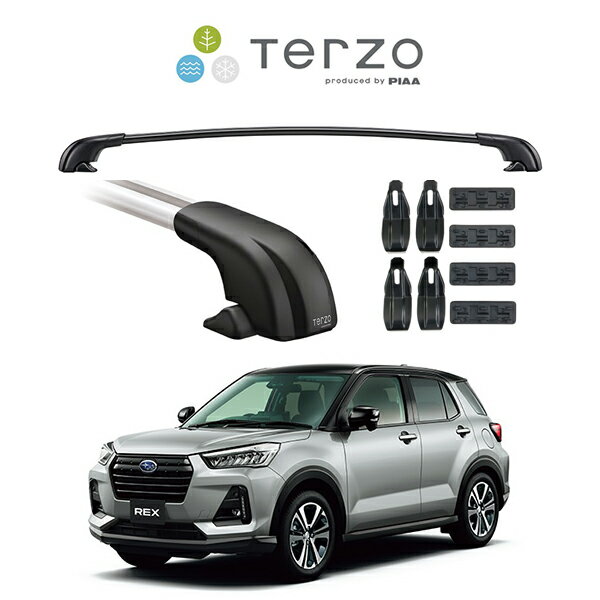 『車種別セット』Terzo テルッツオ ベースキャリア エアロバー ブラック スバル レックス SUBARU REX A201F キャリアラック ルーフラック