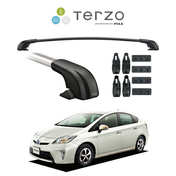 『車種別セット』Terzo テルッツオ ベースキャリア エアロバー ブラック トヨタ プリウス TOYOTA PRIUS ZVW30系 キャリアラック ルーフラック