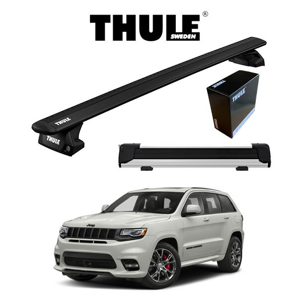 ジープ JEEP グランドチェロキー GRANDCHEROKEE ウィングバー EVO （ブラック） スノーパックエクステンダー 『車種別セット』THULE Base carriers （スーリーベースキャリア） キャリアラック パーツ