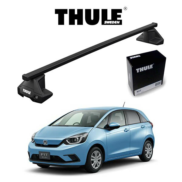 フィット GR系 HONDA FIT （ルーフレール無し車） キャリアラック ルーフラック 『車種別セット』THULE Base carriers （スーリーベースキャリア）スクエアバー アウトドア