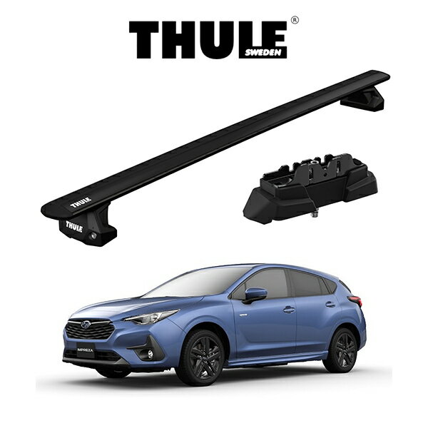SUBARU スバル IMPREZA インプレッサ GU# ウィングバー EVO （ブラック） ルーフラック 『車種別セット』THULE Base carriers （スーリーベースキャリア） キャリアラック パーツ