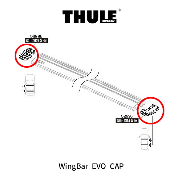 THULE ウィングバー EVO 専用 エンドキャップ 1個 単品 左右設定あり