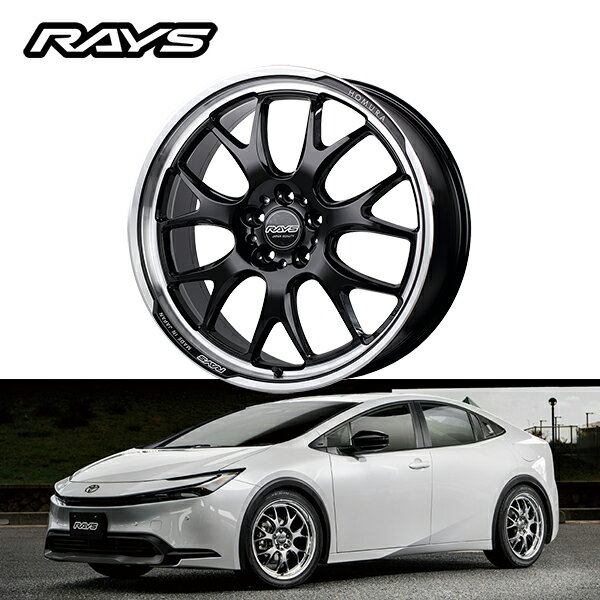 トヨタ TOYOTA プリウス PRIUS 60系【送料無料・4本セット】RAYS レイズ ホイール HOMURA 2x7RA 19x8.0J +45 5-114.3 グロッシーブラック/リムDMC BAJ