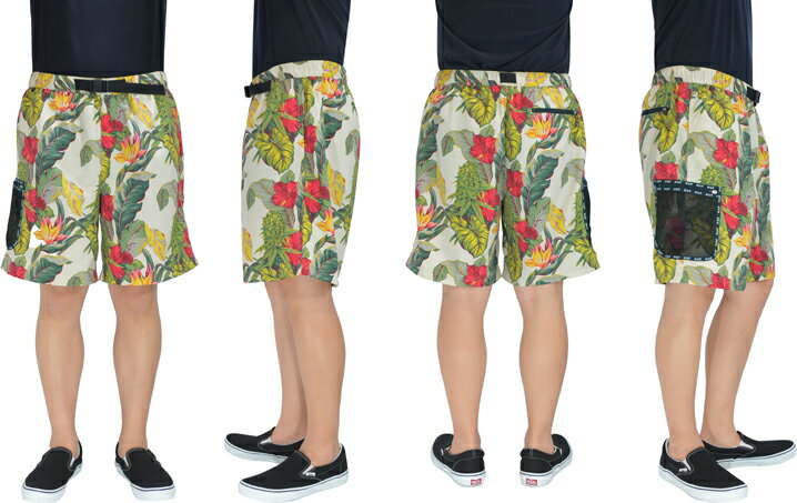 HUF ハフ PARAISO TECH SHORT PANTS パライソ テック ショート パンツ PT00115SP20 BOTTOMS ボトムス ズボン ハーフパンツ 半ズボン 総柄 PRESENT プレゼント GIFT ギフト トロピカル ボタニカル ストリート 男女兼用 人気 即日発送 翌日配達 正規取扱店 正規品 送料無料