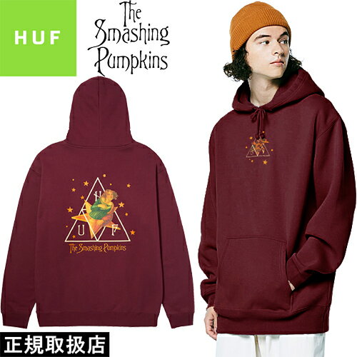 HUF ハフ HUF × SMASHING PUMPKINS INFINITE STAR GIRL HOODIE スマッシング パンプキンズ インフィニット スター ガール フーディー PF00657FA23 PARKA パーカー TOPS トップス PULLOVER プルオーバー バンド コラボ LOGO ロゴ 男女兼用 即日発送 翌日配達 正規品 送料無料