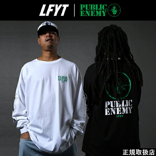 LFYT Lafayette エルエフワイティー ラファイエット LFYT × PUBLIC ENEMY TARGET L/S TEE パブリック エネミー ターゲット ロングスリーブ ティー LE220101 長袖 Tシャツ ロンティー TOPS トップス コラボ HIPHOP ヒップホップ 男女兼用 即日発送 翌日配達 正規品 送料無料