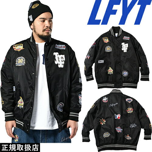 LFYT Lafayette エルエフワイティー ラファイエット ALL OVER EMBLEM SATIN VARSITY JACKET オール オーバー エンブレム サテン バーシティ ジャケット LA220502 OUTER アウター トップス LOGO ロゴ NEWERA ニューエラ 20周年 記念 モデル 即日発送 翌日配達 正規品 送料無料