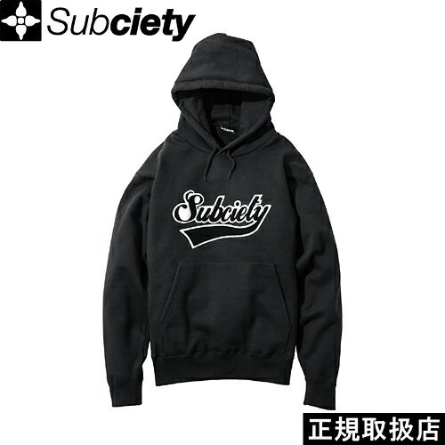 Subciety サブサエティ Chenille PARKA - GLORIOUS - シェニール パーカー グロリアス 107-31311 TOPS トップス PULLOVER プルオーバー HOODIE フーディー LOGO ロゴ BLACK ブラック M プレゼント ギフト ストリート 男女兼用 即日発送 翌日配達 正規取扱店 正規品 送料無料