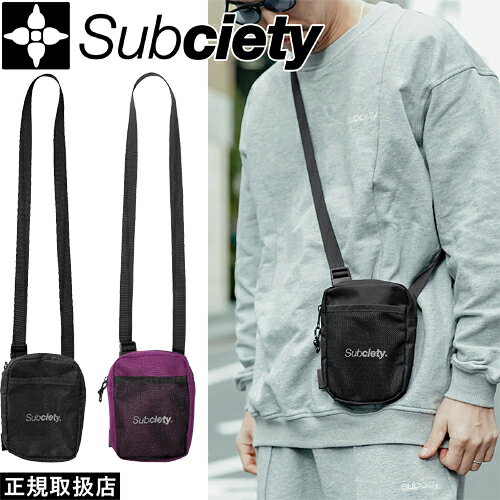 Subciety サブサエティ SHOULDER BAG ショルダー バッグ 105-88442 鞄 小物入れ LOGO ロゴ BLACK ブラック PURPLE パープル PRESENT プレゼント GIFT ギフト ストリート 男女兼用 即日発送 翌日配達 正規取扱店 正規品 送料無料