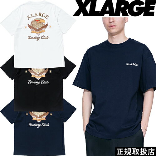 XLARGE エクストララージ BOWLING CLUB S/S TEE 101232011038 ボーリング クラブ ショートスリーブ ティー Tシャツ 半袖 TOPS トップス OG ゴリラ ロゴ スタンダード WHITE ホワイト BLACK ブラック NAVY ネイビー M L XL 正規品 即日発送 翌日配達 送料無料