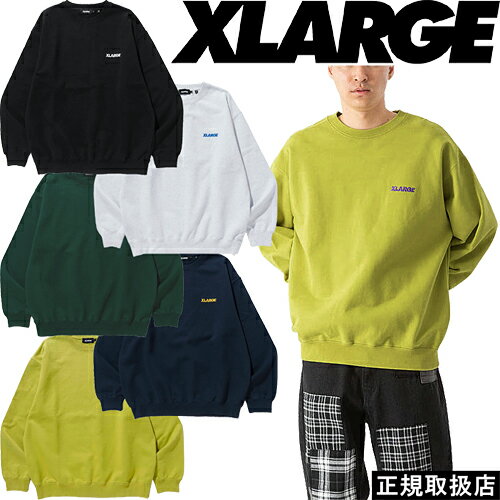 XLARGE エクストララージ STANDARD LOGO CREWNECK SWEATSHIRT 101233012006 スタンダード ロゴ クルーネック スウェット TOPS トップス トレーナー 長袖 OG ゴリラ ロゴ 刺繍 シンプル プレゼント ギフト BLACK ASH GREEN NAVY MUSTARD 即日発送 翌日配達 正規品 送料無料