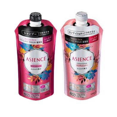 アジエンス ASIENCE ふんわり弾力 シャンプー コンディショナー つめかえ用 340ml 2本セット