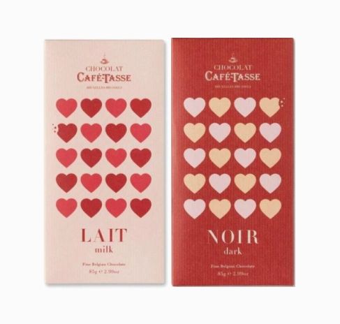 限定品 Cafe-Tasse カフェタッセ ミルクチョコ ビターチョコ ラブパッケージ 85g バレンタイン ギフト