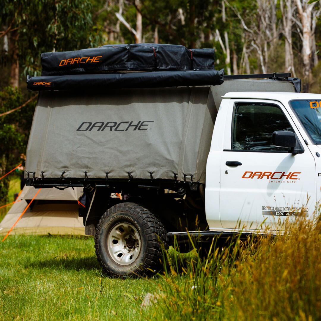 【DARCHE 正規品】HI-VIEW1400 ルーフテント オーバーランド には欠かせない ルーフトップテント オートキャンプ 車中泊 キャンプ アルミ伸縮はしご ポップアップテント アースカラー 天窓 アルミ製 収納バッグ付き 送料無料 ダーチ