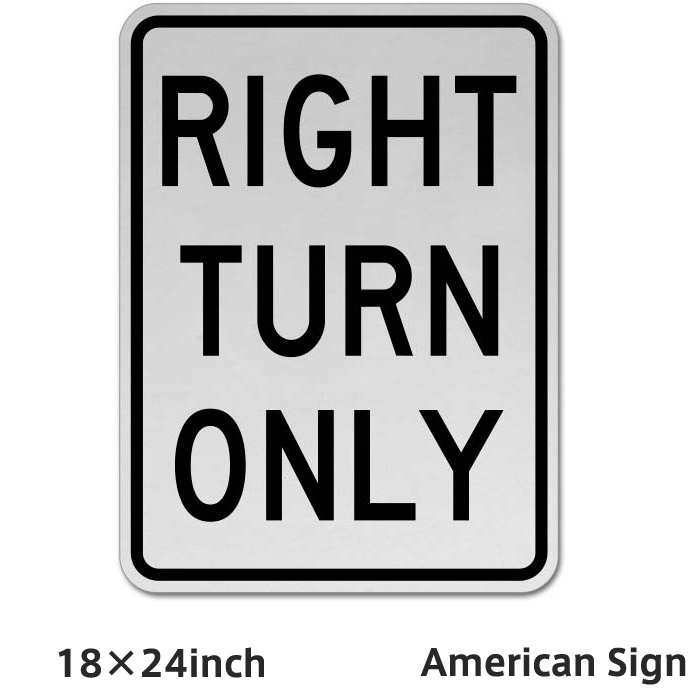 American Sign RIGHT TURN ONLY SIGN SQUARE  ɸ ꥫץ졼 ꥫ󻨲 ꥫ ץ졼  ץ졼 ͢ ƥꥢ   Х ꥫ ܡ  1824inch Ź