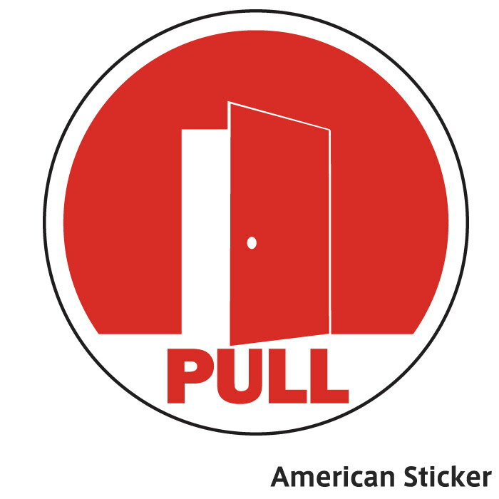 PULL LABEL2 DOOR STICKER ステッカー アメリカンサイン アメリカン シール ドア用 アメリカン雑貨 店舗内装 インテリア 車 自転車 防犯ステッカー