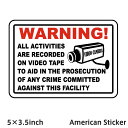 ACTIVITIES RECORDED ON VIDEO TAPE STICKER VIDEO SURVEILLANCE ステッカー アメリカンサイン ドア用 ...