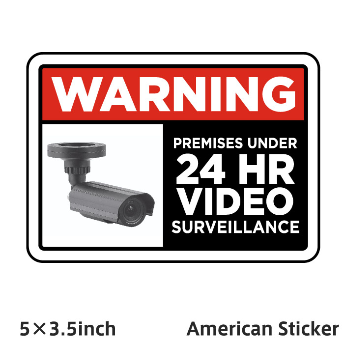 UNDER 24 HR VIDEO SURVEILLANCE STICKER 5~3.5inch VIDEO SURVEILLANCE XebJ[ AJTC hAp XeBbJ[ XebJ[ AJG Xܓ CeA hƃXebJ[ hƃJ hƃrfI XebJ[