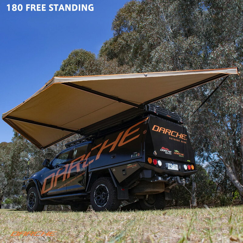 DARCHE ダーチ 180 FREE STANDING サイドオーニング タープ 展開型サイドオーニング 車中泊 くるま用 大型 ファミリー 大人数 キャノピー 自立 遮光 日除け 防水 ソロ キャンプ アウトドア オーバーランド DARCHE ハイエース プラド ランクル【日本輸入元】正規品