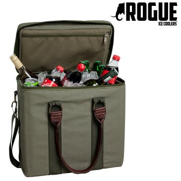 【ROGUE】22L Ice Cooler クーラーボックス 本革使用 BBQ グランピング キャンプ アウトドア 釣り ソロキャンプ スポーツ 海水浴 ハード おしゃれ 持ち運び 大容量 大型 防水 密閉 断熱 保冷 インナーボックス キャンバス カーキ 無骨キャンプギア サファリルック 送料無料