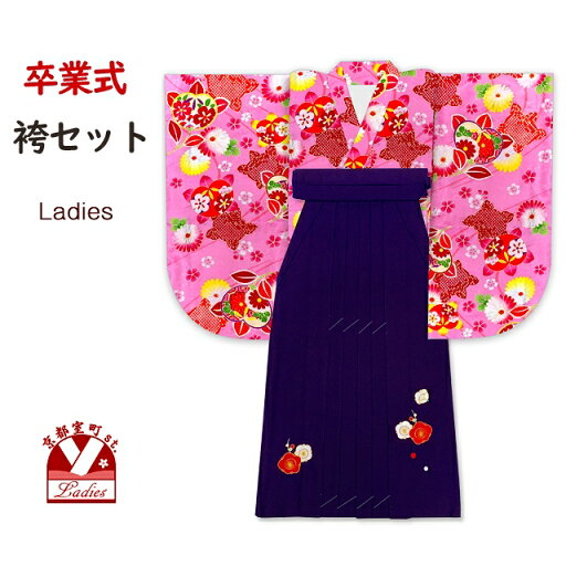 卒業式 袴セット 女子用 大学生 長丈の二尺袖着物 小振袖 刺繍袴(M/Lサイズ) 2点セット 合繊「ピンク、橘」DNK2409HS-M 卒業式 袴セット 女子用 大学生 長丈の二尺袖着物 小振袖 刺繍袴(M/Lサイズ) 2点セット 合繊「ピンク、橘」DNK2409HS-M