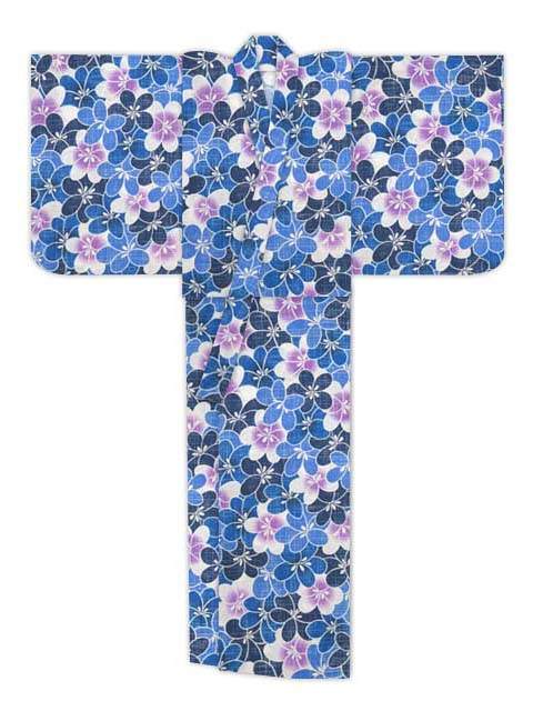 浴衣 レディース 単品 レトロモダンな大人の浴衣 フリーサイズ「青系 小花柄」OYK-F02