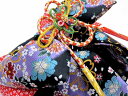 七五三 結び帯 7歳 女の子 金襴生地 作り帯 単品「黒紫 桜」NMO315-Bk 3