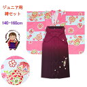 卒業式 小学生 女の子 袴セット 購入 ジュニア振袖 ぼかし刺繍袴 3点セット「桃&水色 鞠」JRK1634jygse