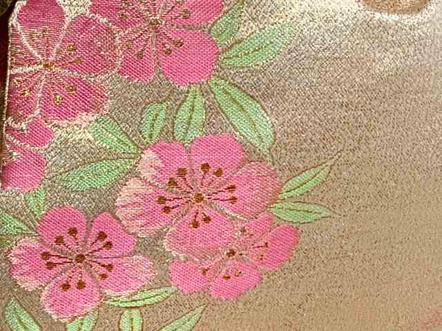 七五三 結び帯 7歳 女の子 正絹 作り帯 単品 日本製「金、なでしこ」YMO10102 3